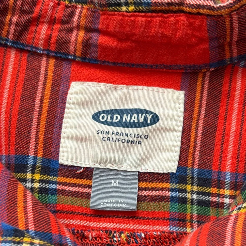 Old Navy Vibrant Red Plaid Shirt - Picture 3 of 5